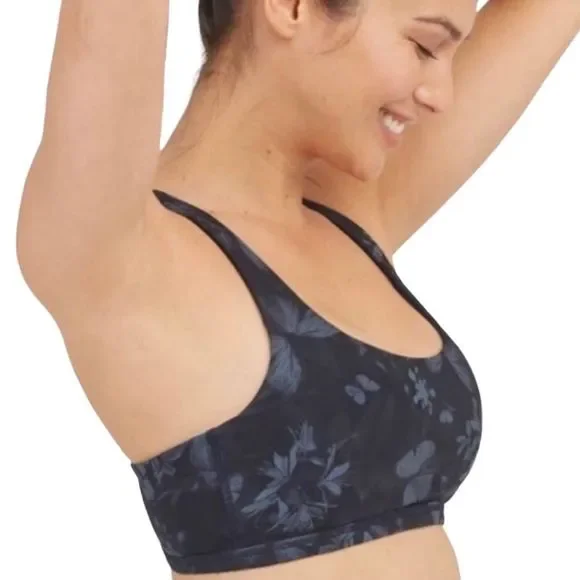 SPANX Midnight Garden Print Low Impact Sports Bra - Size Large - Picture 3 of 7